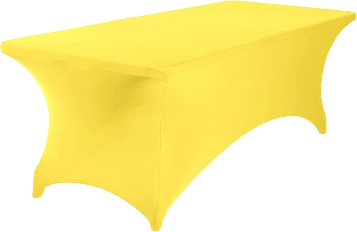 2Pack Spandex Waterproof Table Covers 8ft,Spandex 8ft Waterproof Table Cover for Party,Wedding, Banquet, and Events(Yellow)