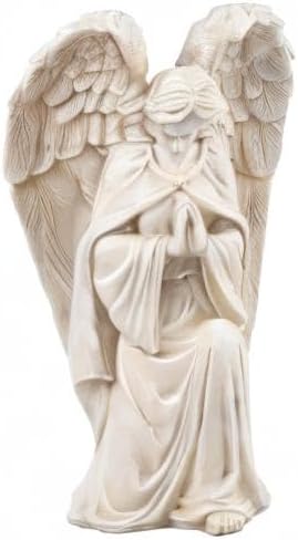 Fox Valley Traders Aoboco White Resin Angel Statue - Religious Garden Statue Remembrance Memorial Guardian Angel – 16 inch
