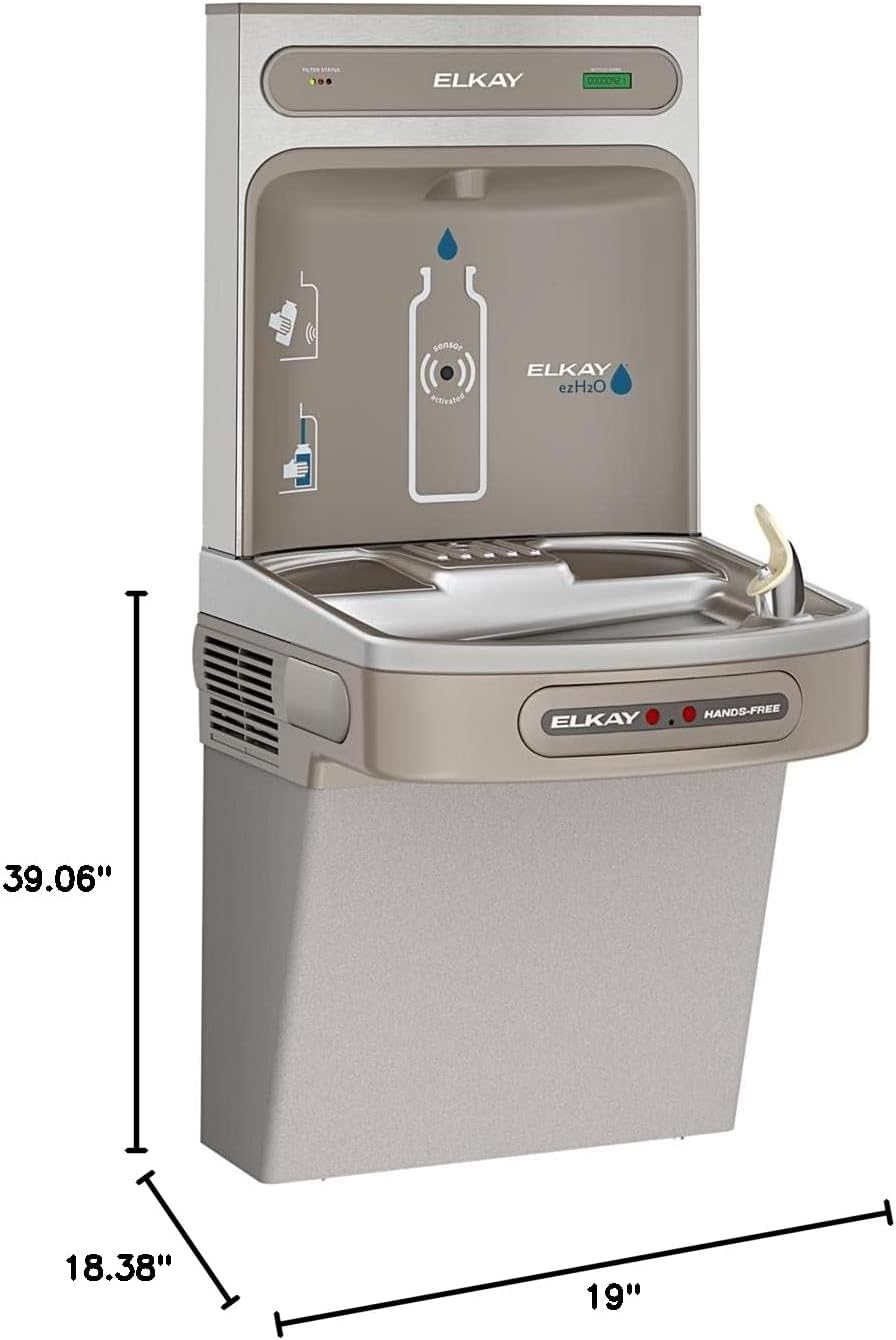 Elkay LZO8WSLK EZH2O Bottle Filling Station and Cooler, Light Gray Granite