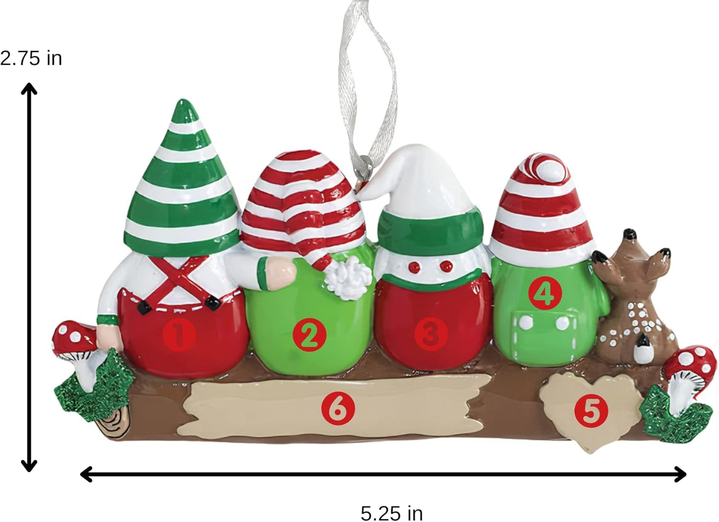 2025 Family Christmas Ornament β Personalized Ornament for Families β Custom Gnome Family Ornament β Holiday Tree Decoration Keepsake Gift (Family 4)