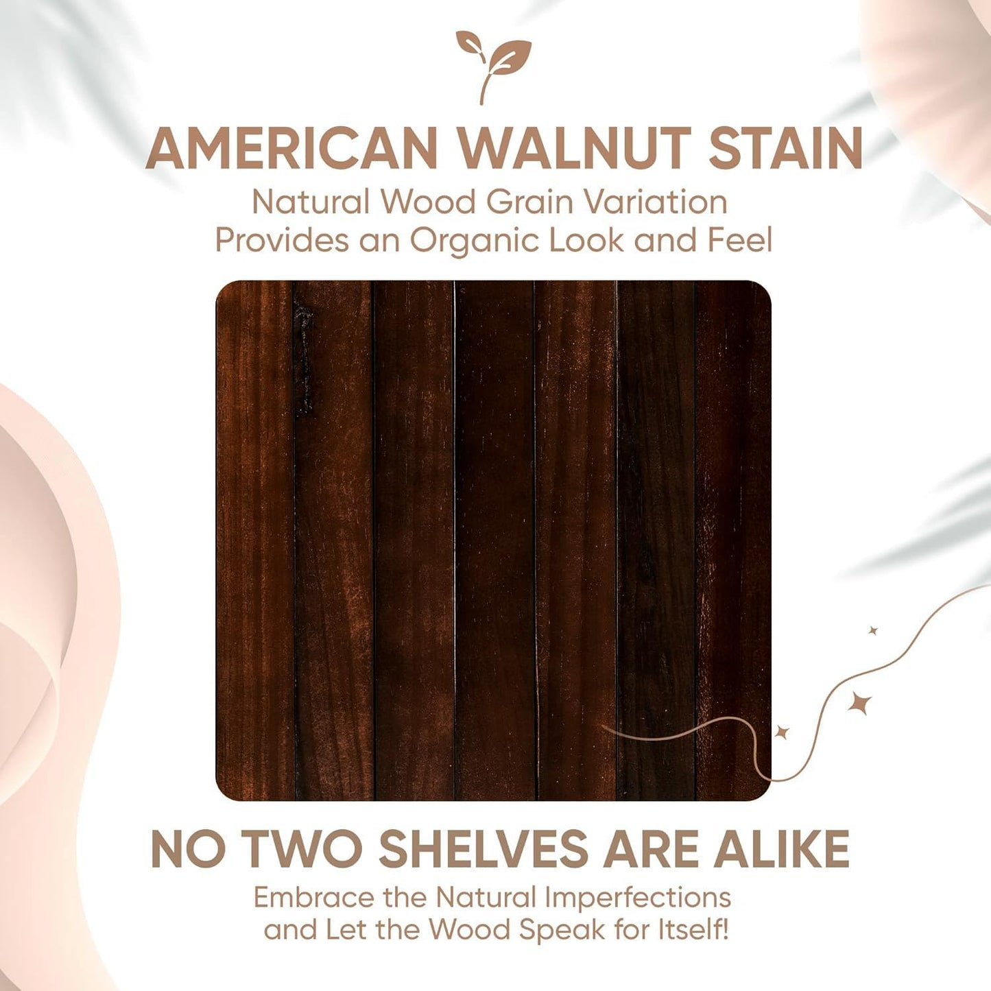 Homeforia Walnut 42 inch Floating Shelves, High End Solid Real Wood 42inch Floating Shelf for Wall, Large Dark Brown 42 inches Long Floating Shelves, Heavy Duty Bracket, 42 X 6.5 X 1.75 inch, Set of 2