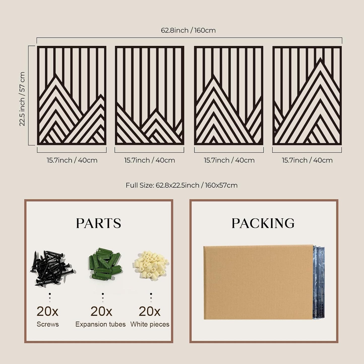 Glamativity 4 Pack Black Abstract Metal Wall Art, Minimalist Décor Single Line Art Wall Décor, 3D Textured Metal Wall Sculptures, for Living Room Bedroom Bathroom Study Room (Mountain Line, L Size 22.5 x 15.7'')