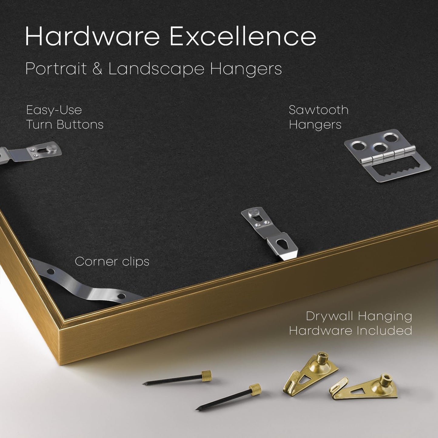 Homeforia 20x30 Picture Frame Bronze, High End Metal 20 x 30 Large Poster Frames with Mat 16 by 24 for Photo, 20x30 Brass Frame Matted to 16x24, 30x20 Hanging Frame, Tempered Glass, Wall Kit, Set of 1