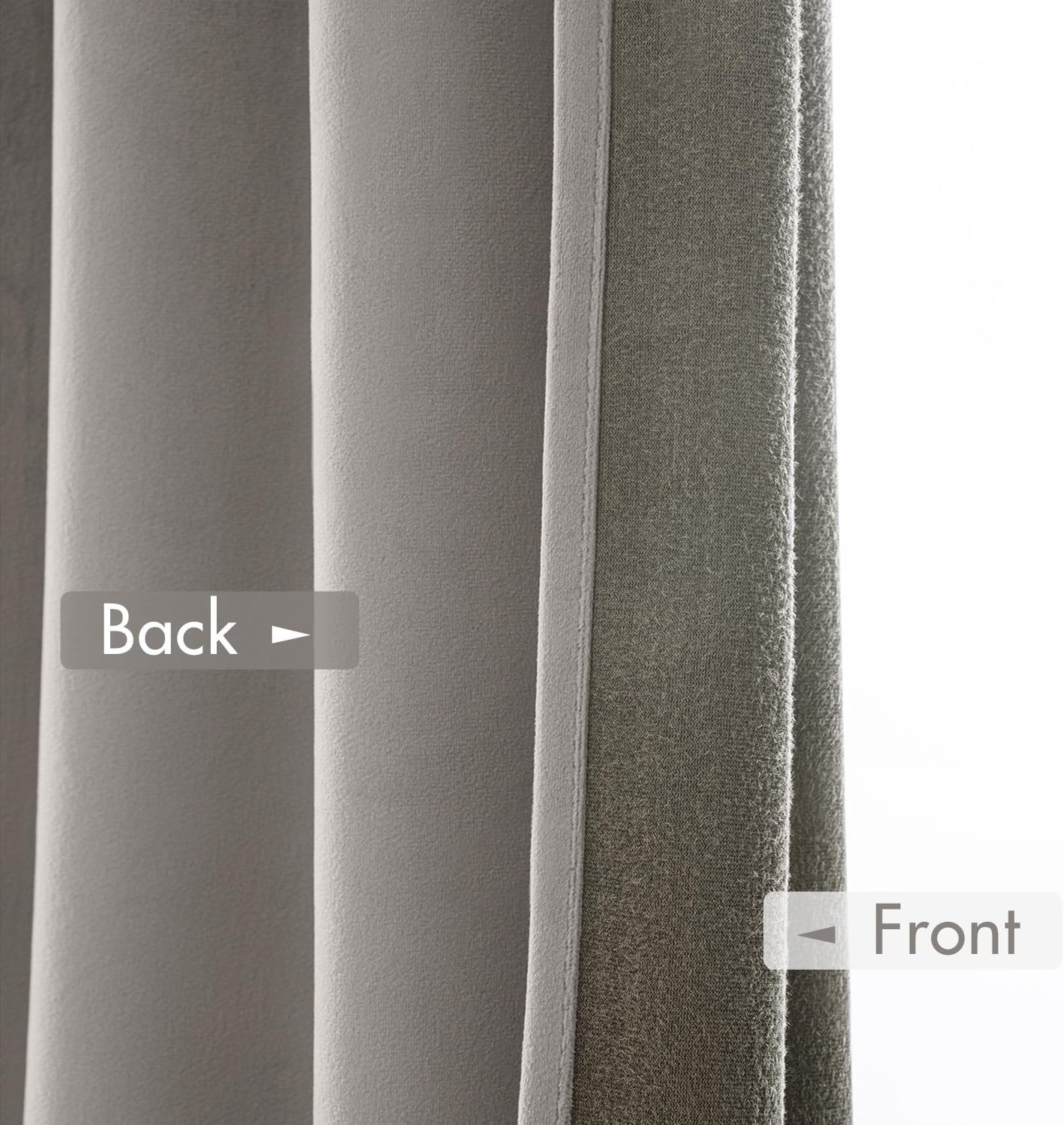 MIULEE Silver Velvet Curtains Thermal Insulated Blackout Curtain Drapes for Bedroom Living Room Darkening 108 Inches Long Curtains Panels Rod Pocket Set of 2