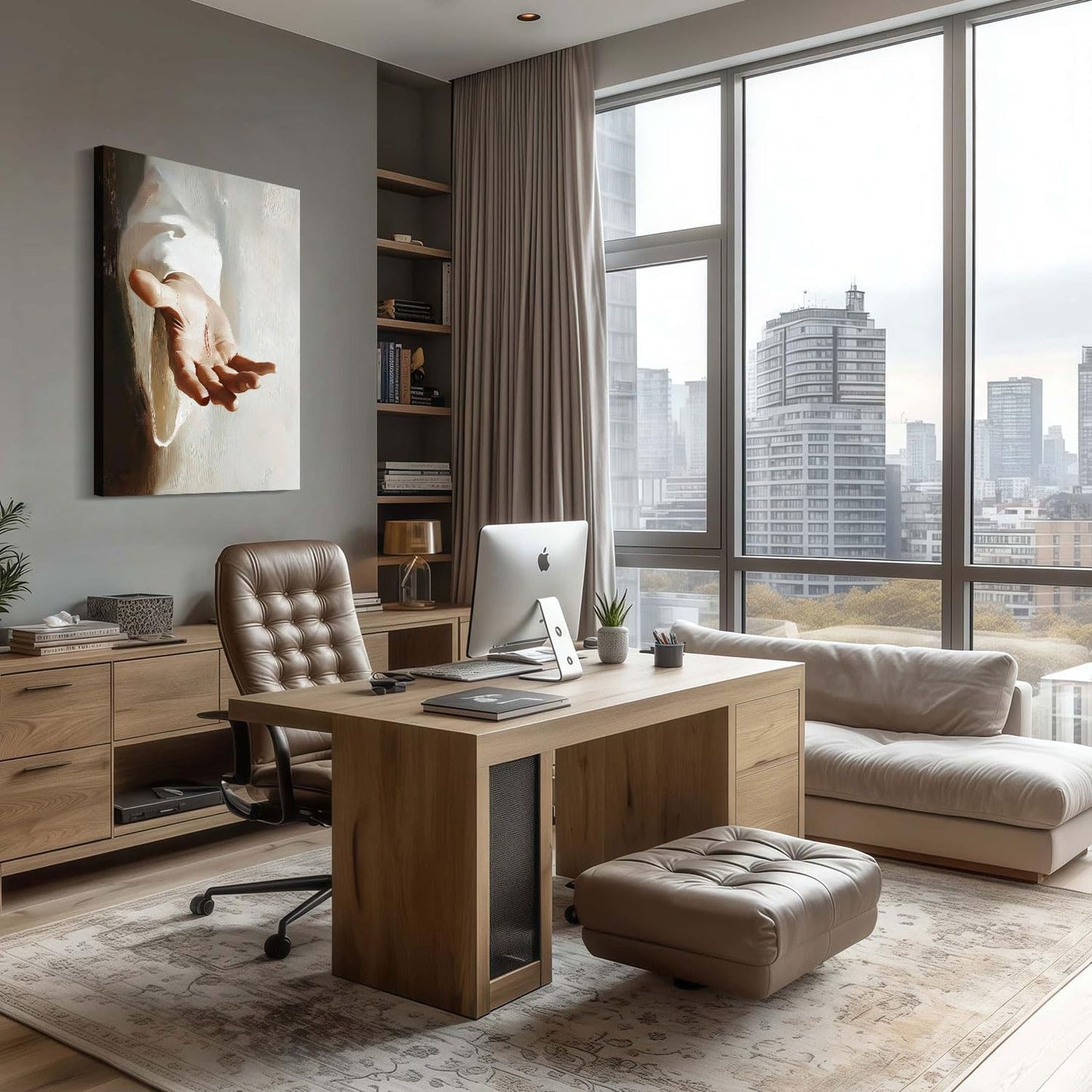 Framed Canvas Jesus Hands Wall Decor Wall Art Gallery Decor Unique Print Wall Decor for Living Room Bedroom Church Home Decor 16x24 Inch Ready to Hang