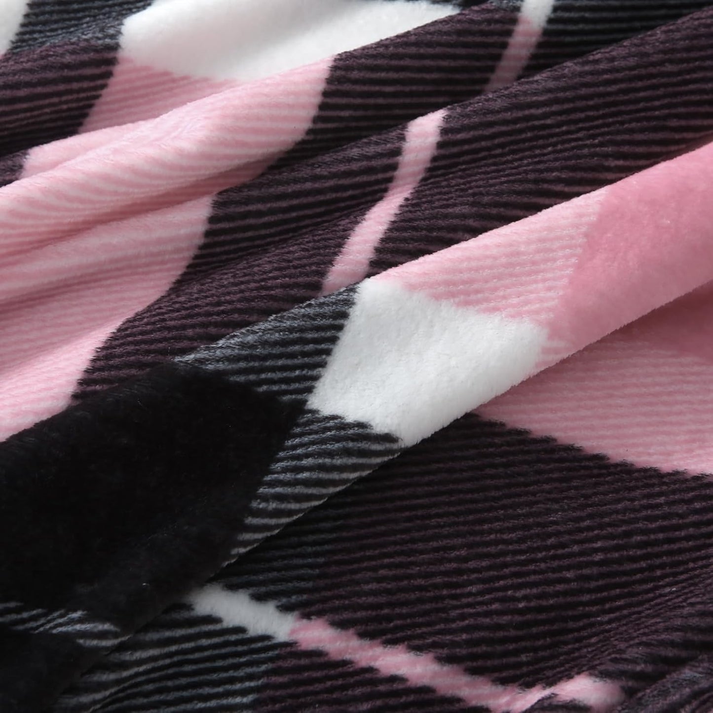 MERRYLIFE Pink Plaid Throw Blanket Decorative Fleece Throw | Ultra-Plush Colorful | Couch Blanket Travel Lap | Home Gift Use(50" 60",Pink Plaid)