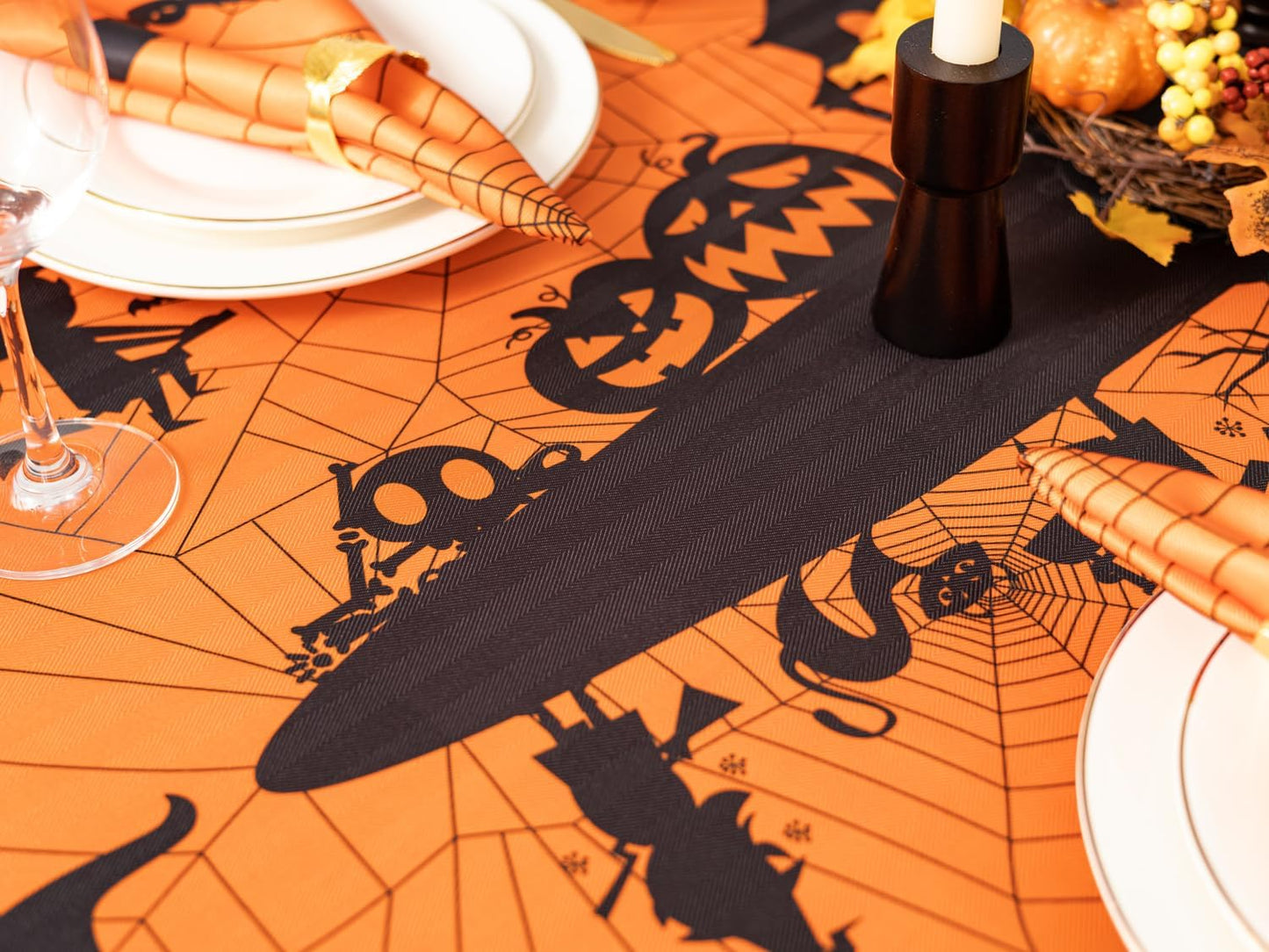 YiHomer Halloween Silhouettes Tabletop for Halloween Decorations, Dinner Parties and Scary Movie Nights, Horror Night, Tablecloth, 60 x 102 Rectangle