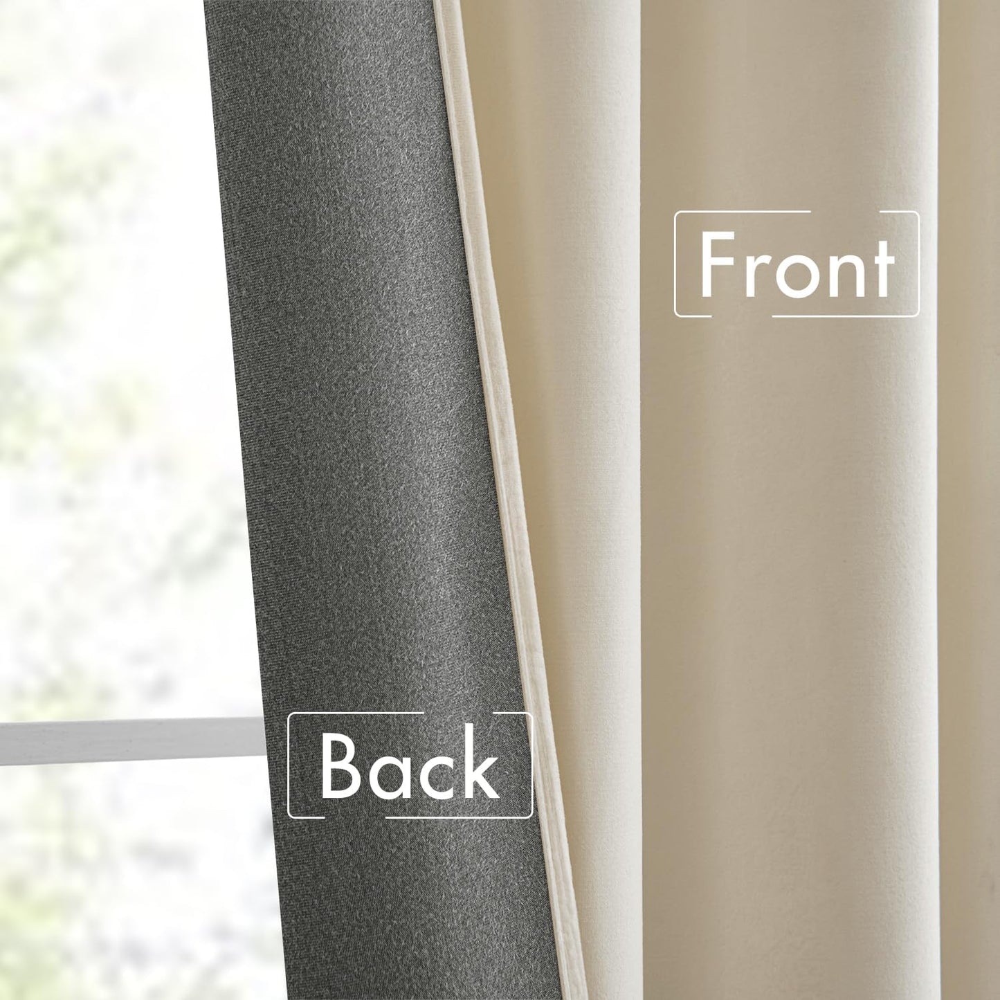 MIULEE Cream Beige Velvet Curtains 90 inches Long 2 Panels - Luxury Pinch Pleated Room Darkening Window Drapes for Bedroom Living Room Thermal Insulated Super Soft, Back Tab Rod Pocket Elegant Decor