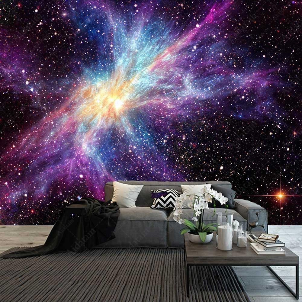 Aidatain Galaxy Tapestry for Bedroom Space Night Starry Sky Stars Universe Tapestry Mysterious Nebula Wall Hanging Aesthetic Backdrop Room Decor 80" L x 60" W for Bedroom Living Room GTOKAT0265