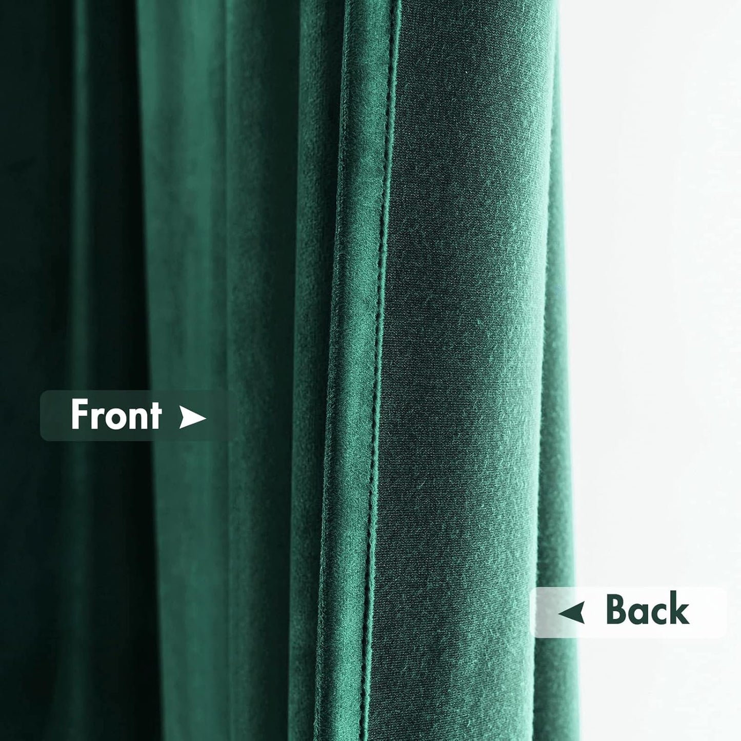 MIULEE Dark Green Velvet Curtains Thermal Insulated Blackout Curtain Christmas Emerald Green Drapes for Bedroom Living Room Darkening 63 Inches Long Curtains Panels Rod Pocket Set of 2