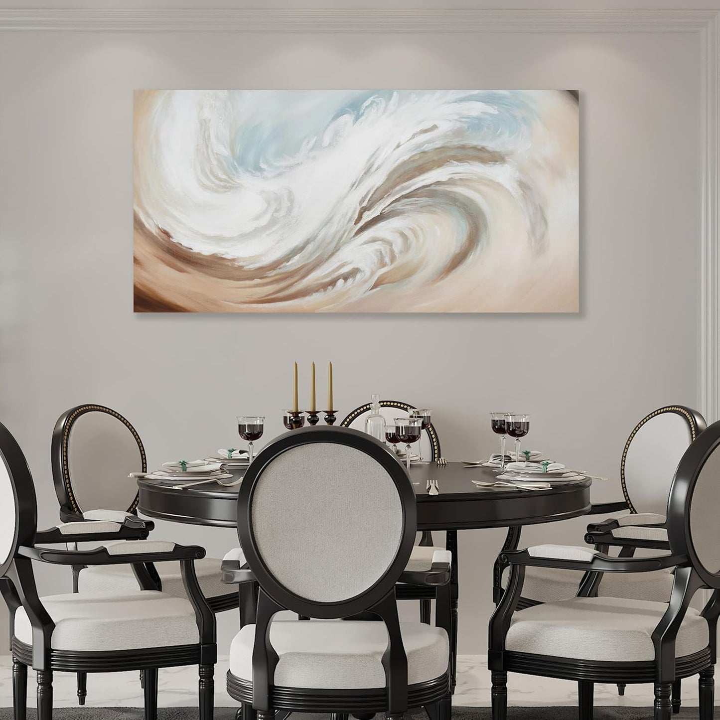 Abstract Wall Art Canvas Wall Paintings Modern Beige Wall Decor Aesthetic Room Decor Wall Art Framed Artwork for Living Room Bedroom Dining Room Home Office Decor 24"x48"