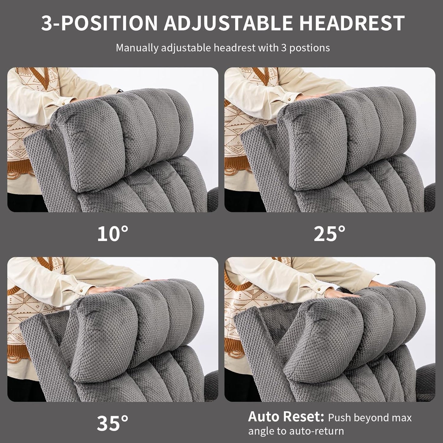 Dual Motor Power Lift Recliner Chair for Elderly with Adjustable Headrest,Extra Wide Recliner Chair with Heat and Massage,Lay Flat Recliner with Cupholder Storebox,USB Ports,Type C,Zero Gravity