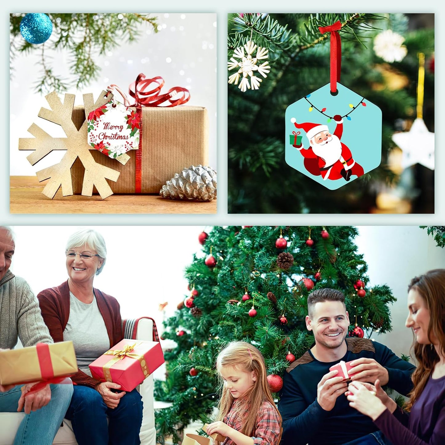 Personalized Christmas Ornaments 2025 Customized with Photo Text Ornament Keepsake Pet First Christmas Ornament Bulk Custom Wooden Xmas Tree Decorations, Wood Rectangle