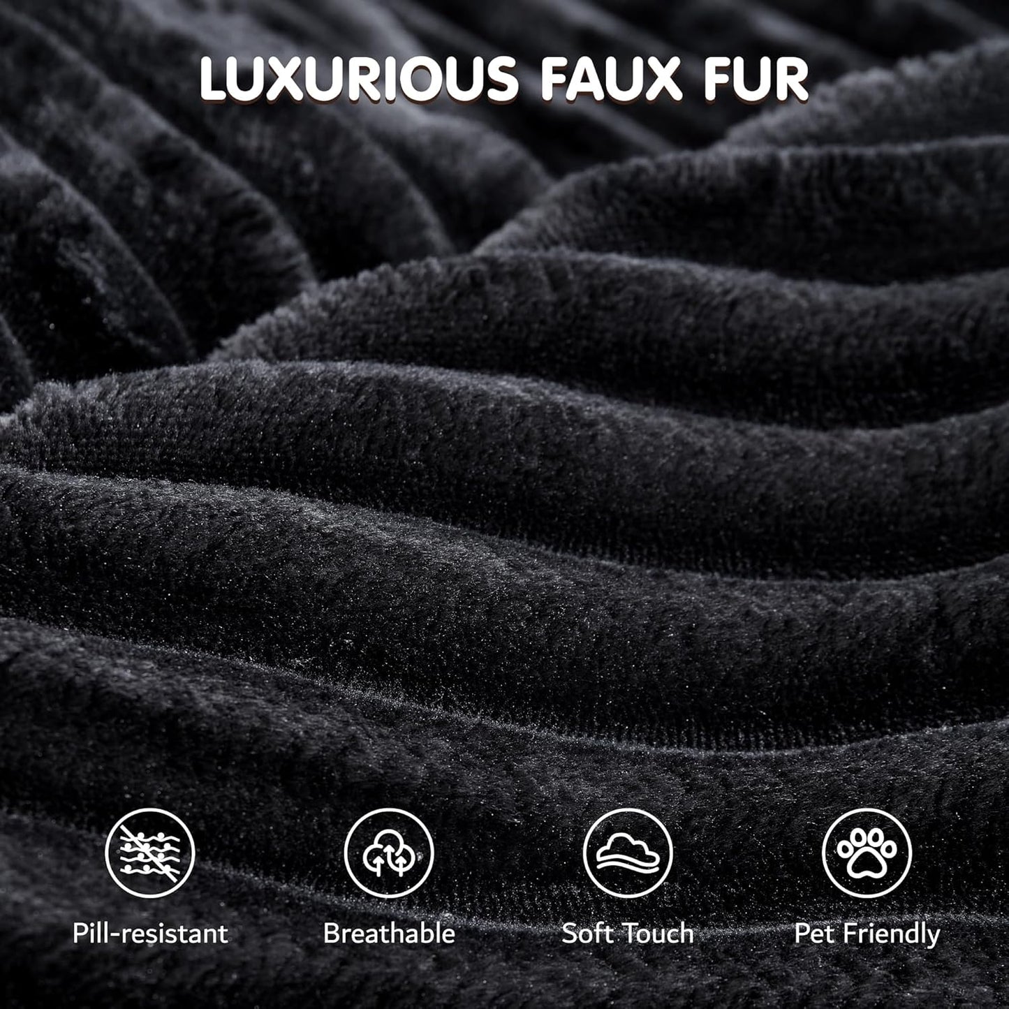 ovios 58" Oversized Round Chair Lounge Chaise Indoor, No Assembly Required, Cloud Large Circle Chair with Plush Fuax Fur, Fluffy Modern Sleeper Sofa Bed for Reading Yoga, Black (Plush Corduroy Fabric)