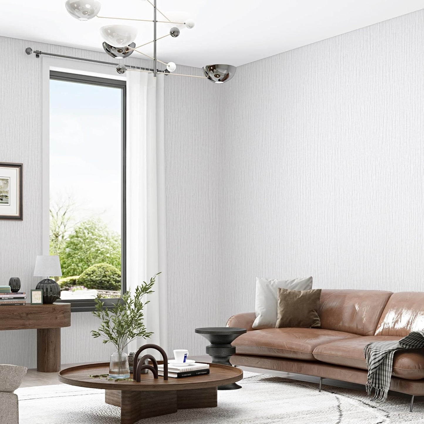 Grasscloth Peel and Stick Wallpaper 20.8"x394" Light Gray Thick Fabric Textured Linen Classic Faux Grassweave Neutral Removable Wallpaper Vinyl Film Roll for Home Use