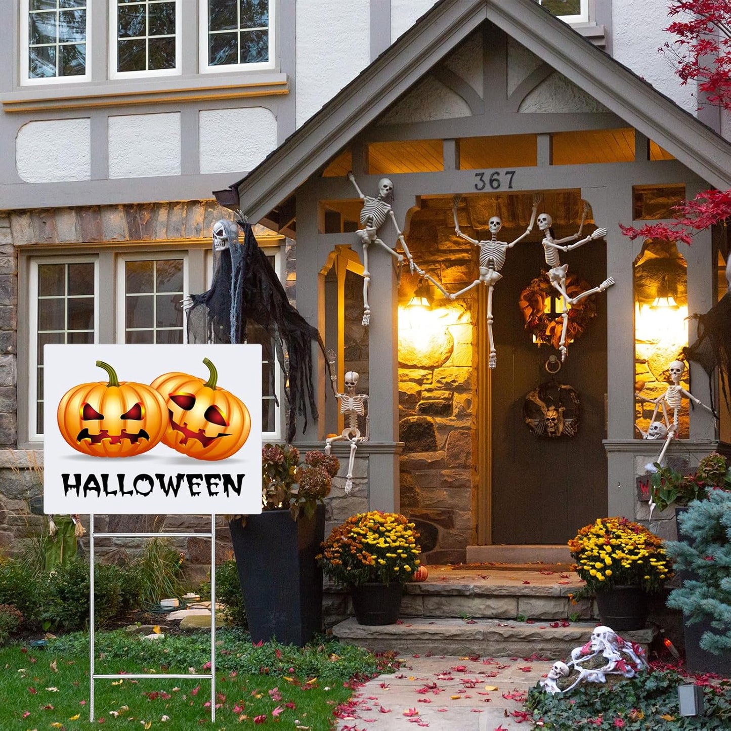 12 Pcs H Stakes for Yard Signs 30'' x 10'' Metal Heavy Duty H Frame Wire Stakes Weatherproof Metal Holder for 4mm 5mm Corrugated Signs Advertising Board Guidepost Yard Halloween Decor