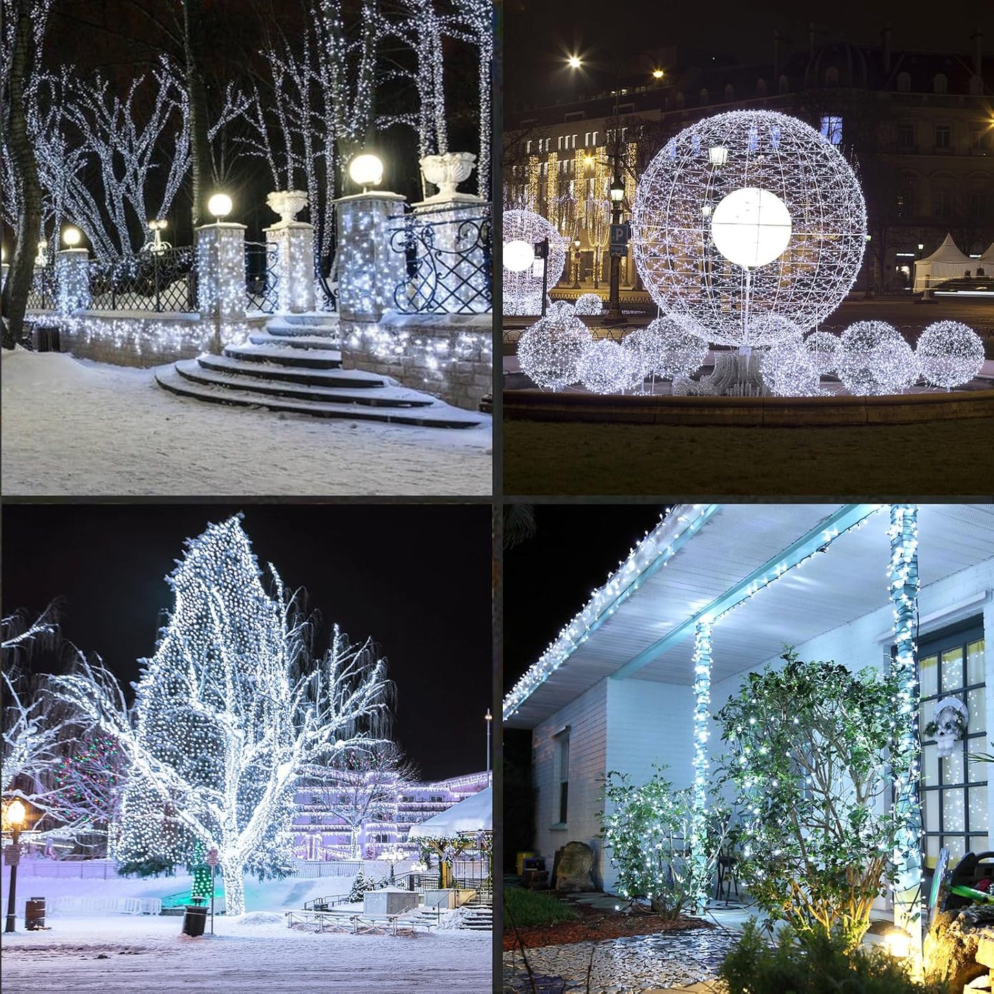 100Count (2pk of 50L) String Lights, LED Christmas Lights, 6" SPACING,Green Wire,White