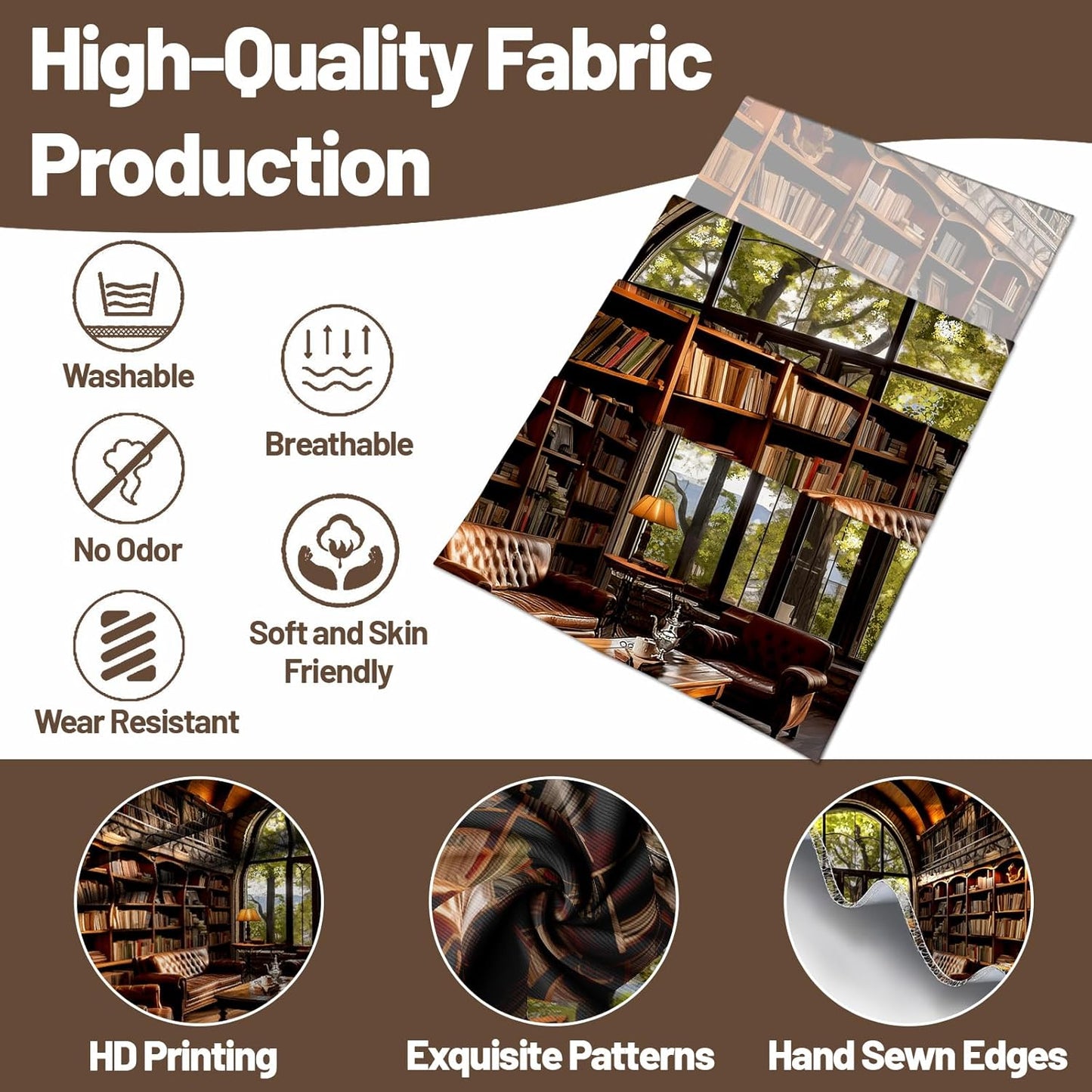 dueeia Book Library Tapestry Wall Hanging Medieval Bookshelf Vintage Window Bookcase Backdrop Wall Decor for Bedroom Aesthetic Living Room Office (59.1"x51.2")