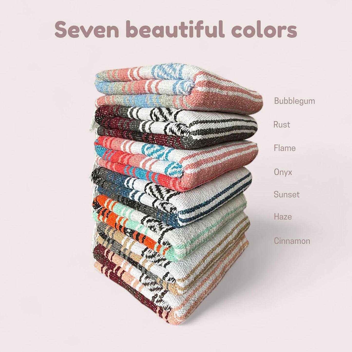 Traditional Handwoven Mexican Blanket, Large Falsa Serape - Soft & Durable Yoga Blanket - Vibrant Beach, Picnic & Camping Blanket - Lightweight Boho Throw 70"x50"