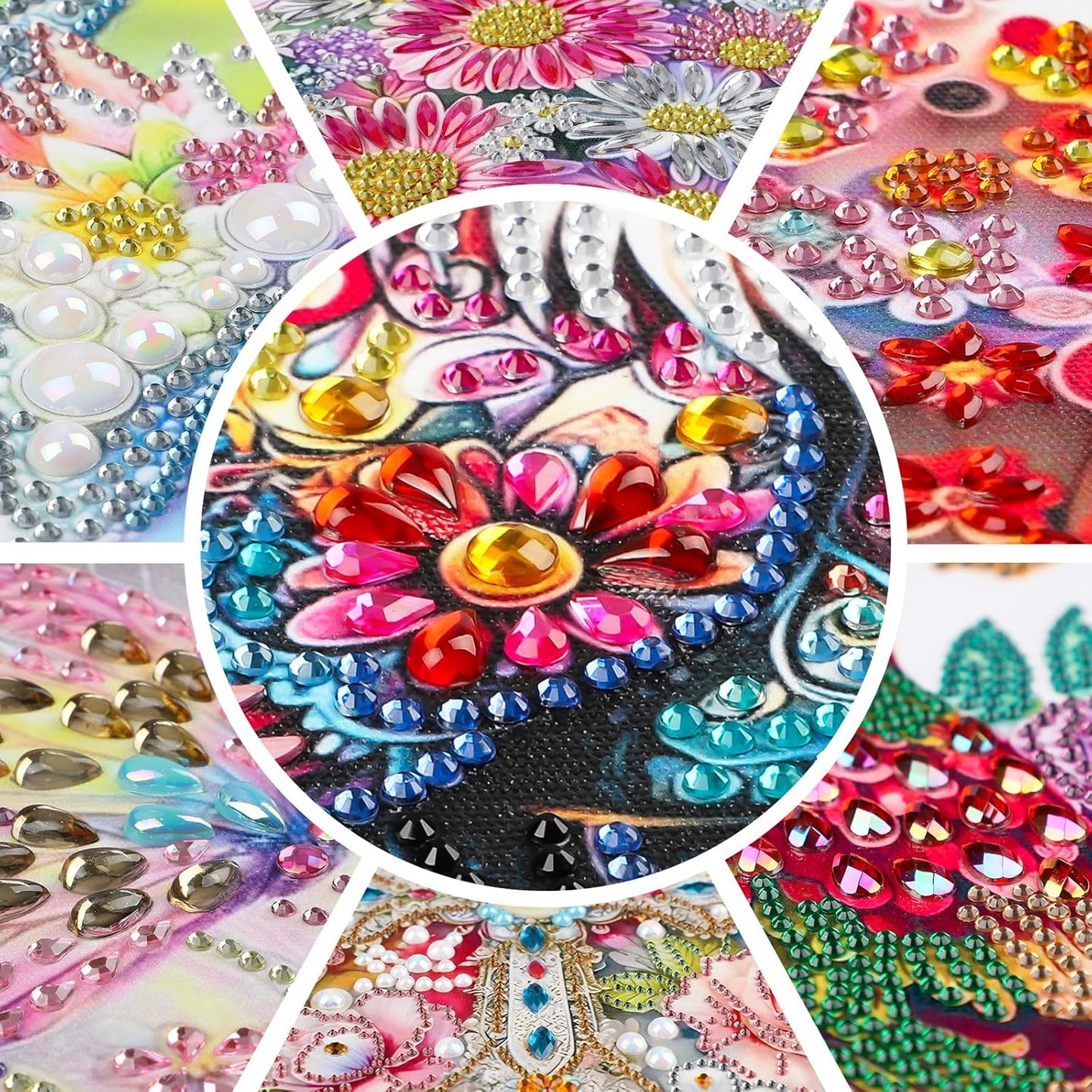 EOBROMD Diamond Hanging Art Kits for Adults, Heart Flower DIY Special Shaped Rhinestone Kits for Adults, Diamond Art Painting Suncatcher, Window Pendants Home Garden Wall Hanging Ornament