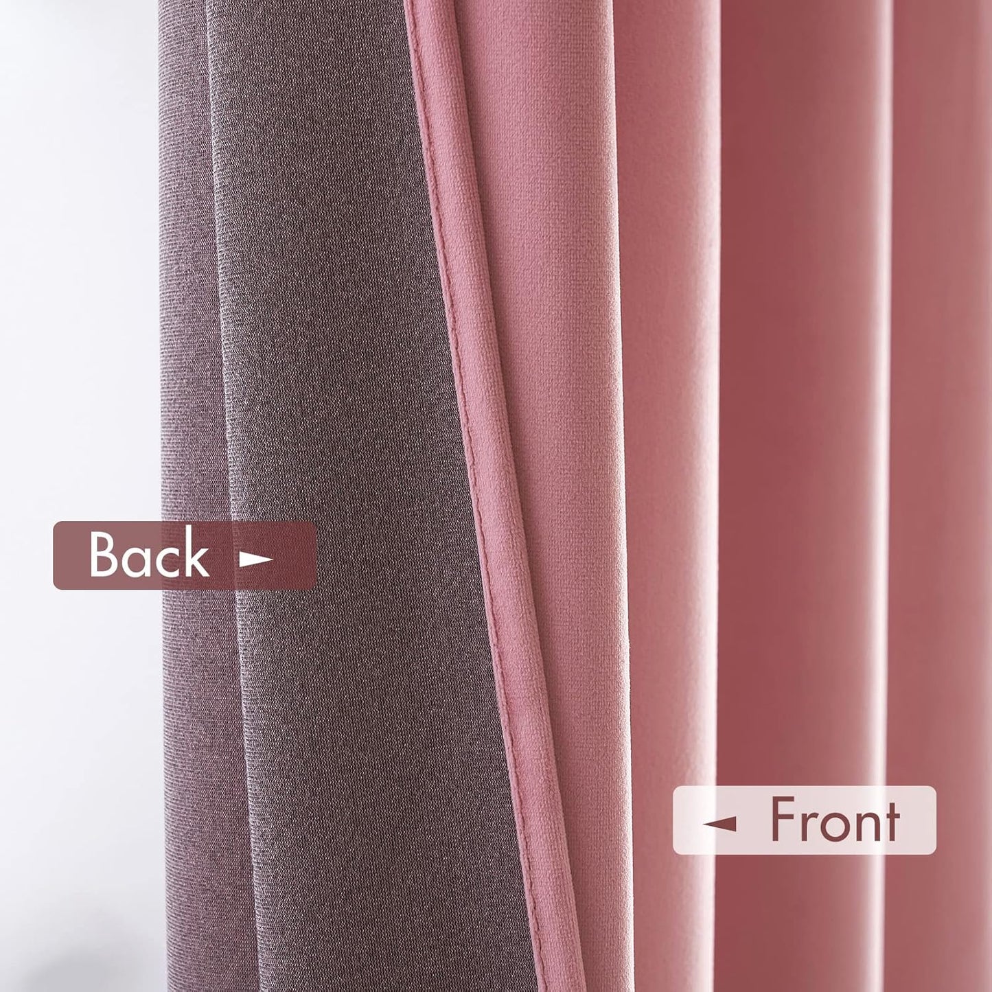 MIULEE Blush Pink Velvet Curtains Thermal Insulated Blackout Curtain Drapes for Bedroom Living Room Darkening 96 Inches Long Curtains Panels Rod Pocket Set of 2
