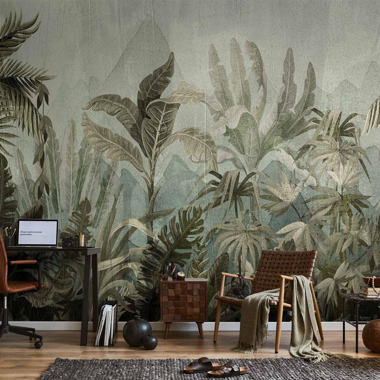 artgeist Wall Mural Leaves 135x101 in - XXL Peel and Stick Self-Adhesive Wallpaper Removable Large Sticker Foil Wall Decor Print Picture Design Nature Botanical Plants Palm Abstract b-C-0854-a-a