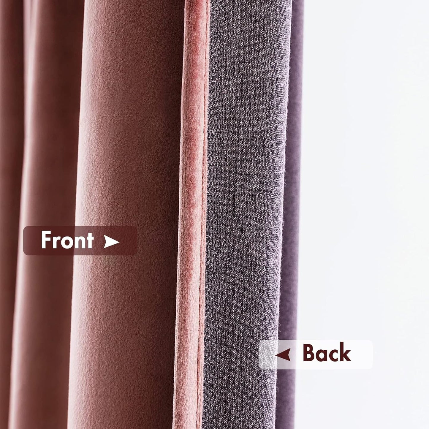 MIULEE Dusty Rose Pink Velvet Curtains Thermal Insulated Blackout Curtain Drapes for Bedroom Living Room Darkening 102 Inches Long Curtains Panels Rod Pocket Set of 2