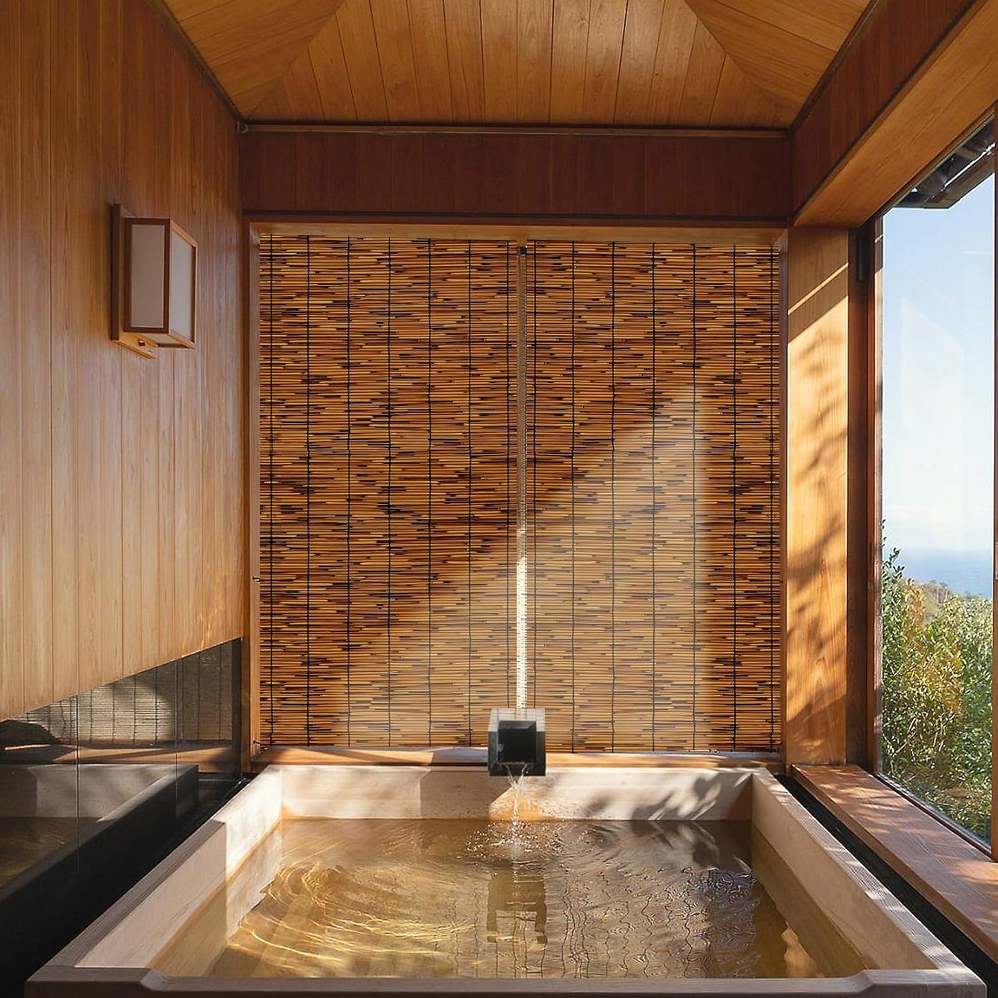 2 Pack Natural Reed Fence,4FT X 16.4FT Bamboo Fencing Privacy Reed Screening for Outdoor, Gallery, Restaurant, Hotel, Patio (Brown)