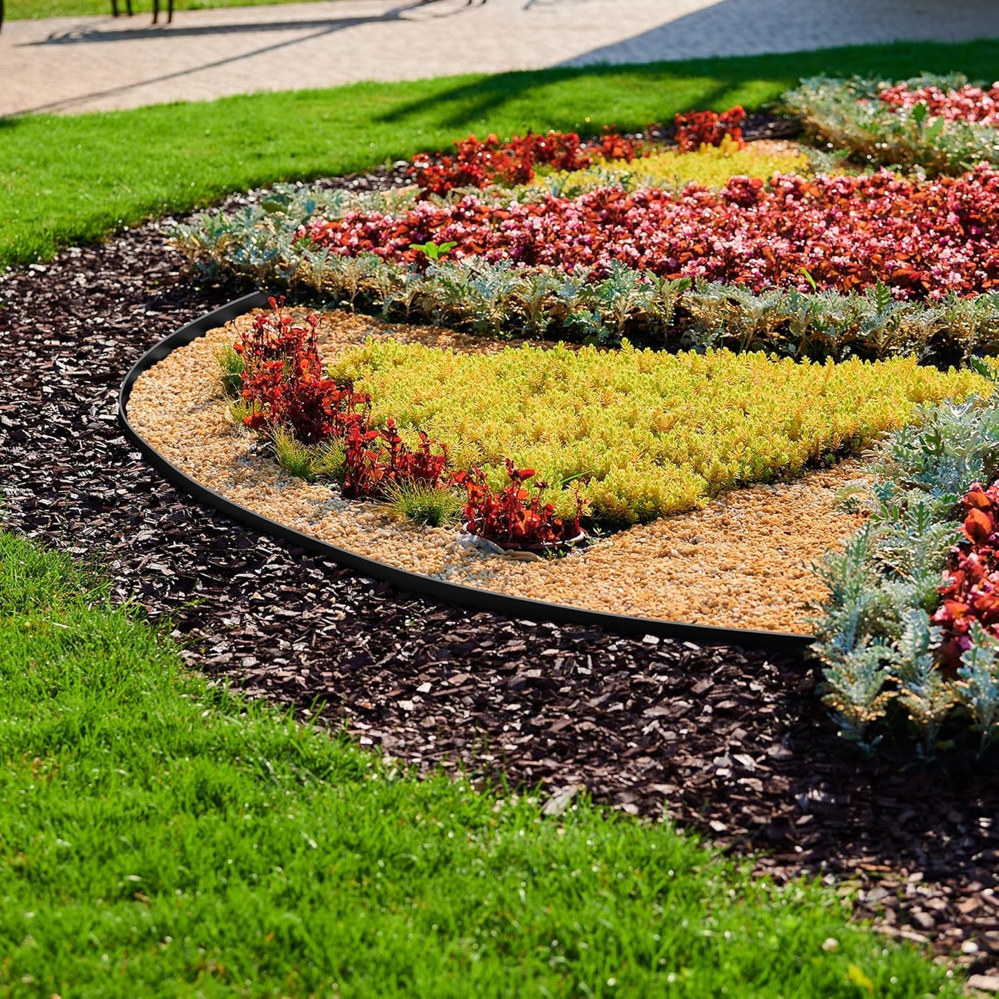 2" Tall 66ft No Dig Landscape Edging Border with 100PCS 8" Plastic Spikes & 6 PCS Connectors - Garden Lawn Edging Kit with a Shears for Landscaping, Lawn, Flower Beds and Yard