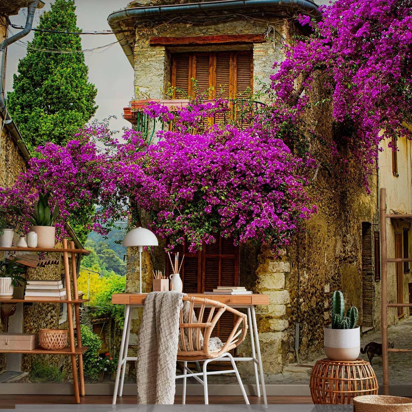 artgeist Wall Mural Peel and Stick Architecture 212x98 in - XXL Self-Adhesive Corner Wallpaper Removable Large Sticker Foil Angle Wallpaper Wall Decor Print Landscape Alley City d-B-0294-a-a