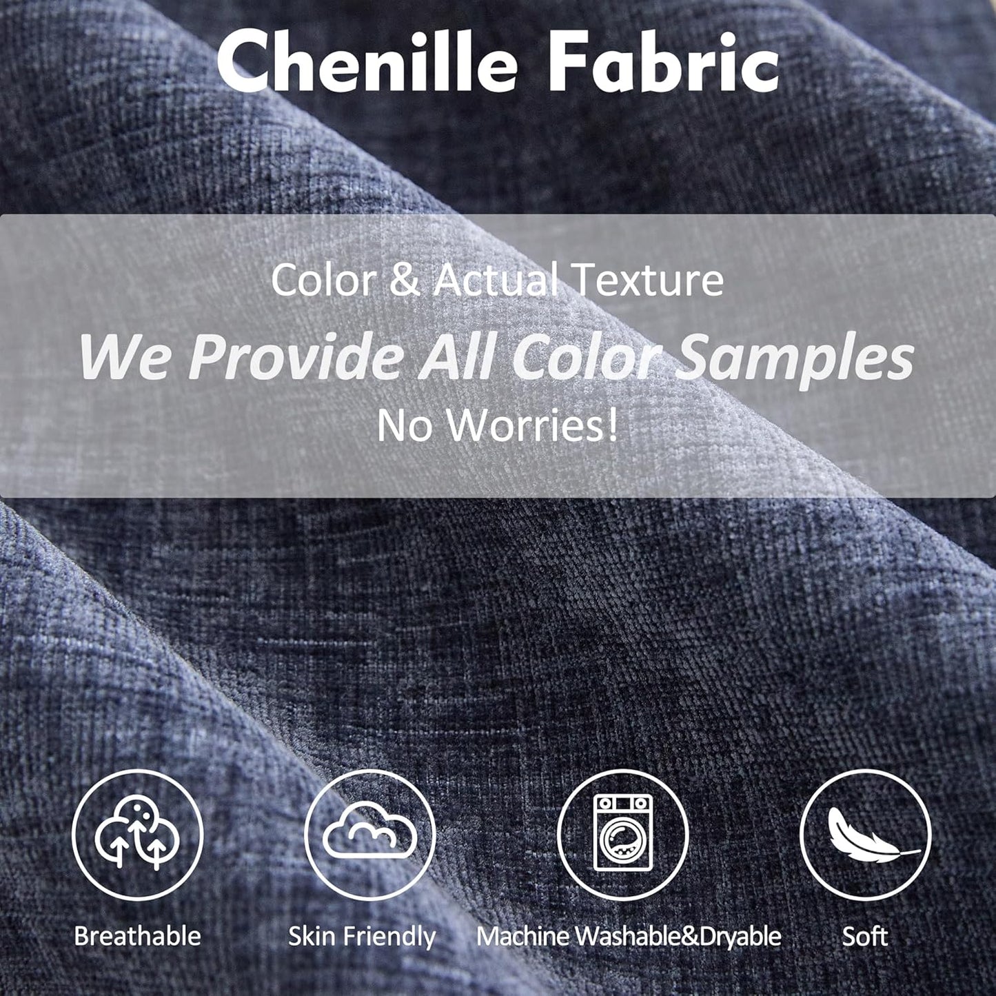 108" U Shaped Couch, Modular Sectional Sofa, 3-Seater Comfy Cloud Couch with Movable Ottoman, Deep Seat Couches for Living Room, Chenille, Navy