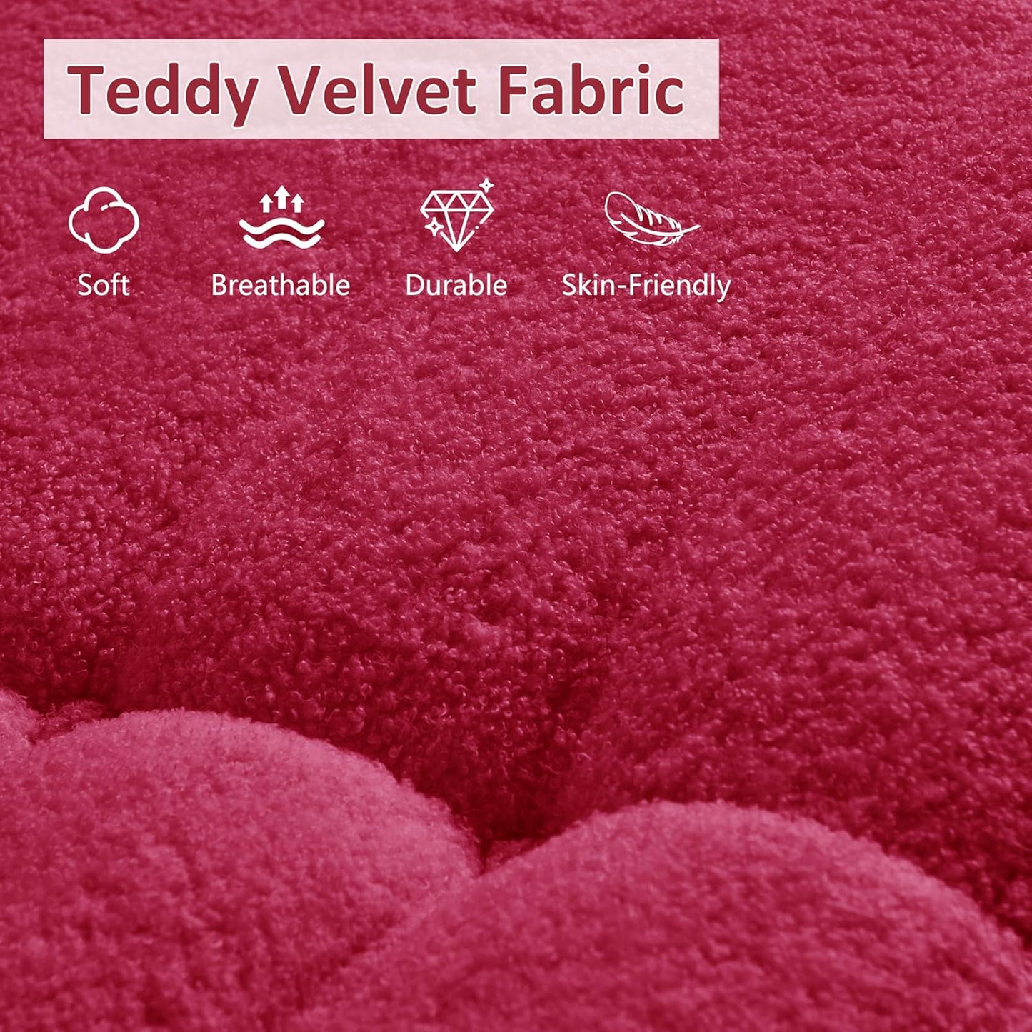 Bean Bag Chair, Oversized Loveseat Fireside Chair for Adults, 2 Seater with Memory Foam Filled, Lazy Sofa Lounge Floor Sofa for Living Room, Bedroom, Office, No Assembly Required. (Burgundy)