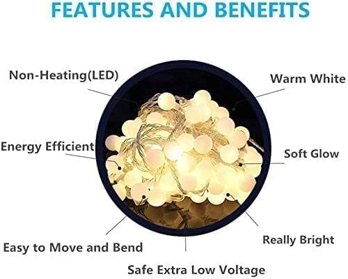 Globe String Lights Plug in 116 Ft. 200 LED 8 Modes with Remote,Waterproof Fairy String Lights for Indoor Outdoor Bedroom Party Wedding Garden Christmas Tree Decor,Warm White
