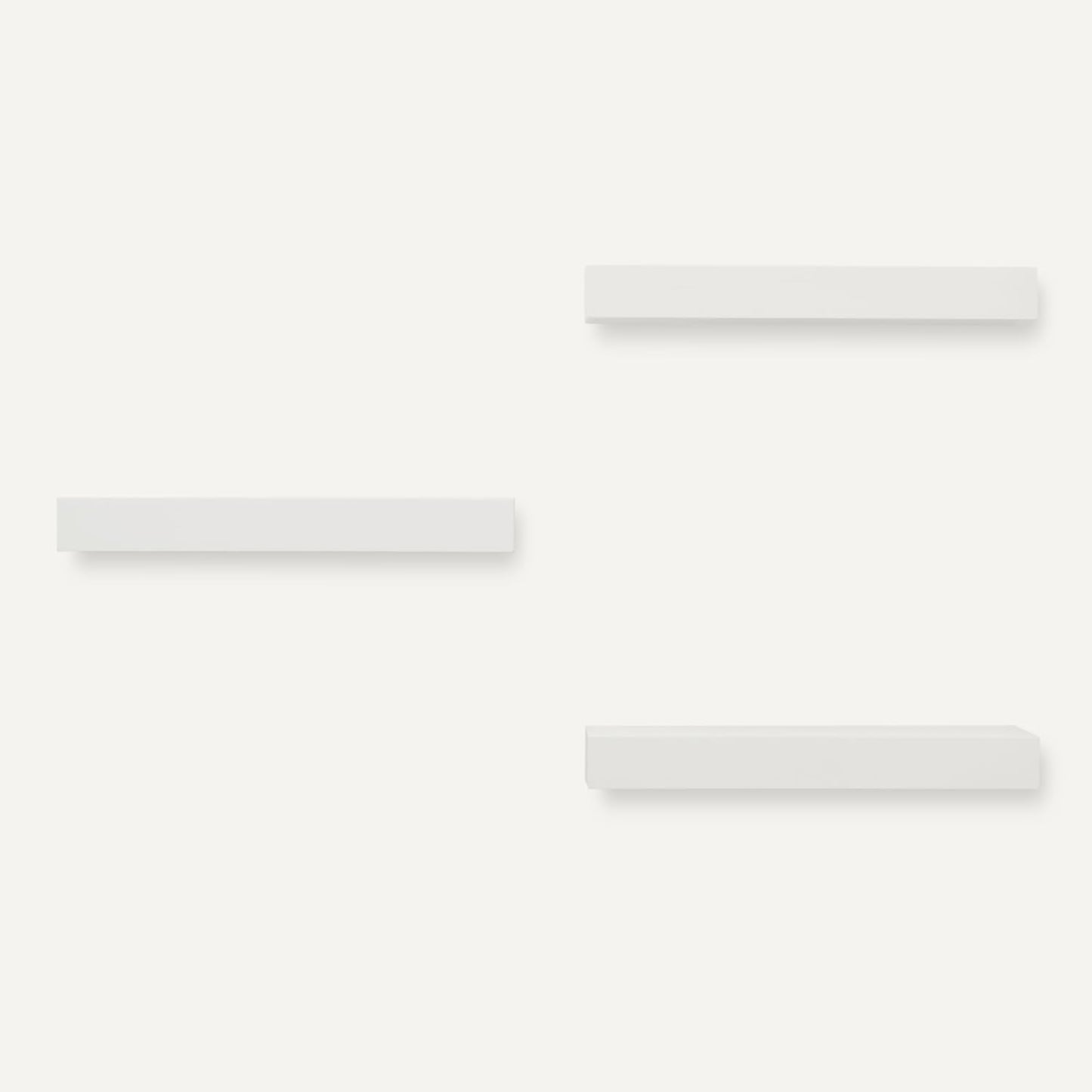 Amazon Basics Wood Floating Wall Shelves, Pack of 3, White, 15.8" x 5" x 1.8"