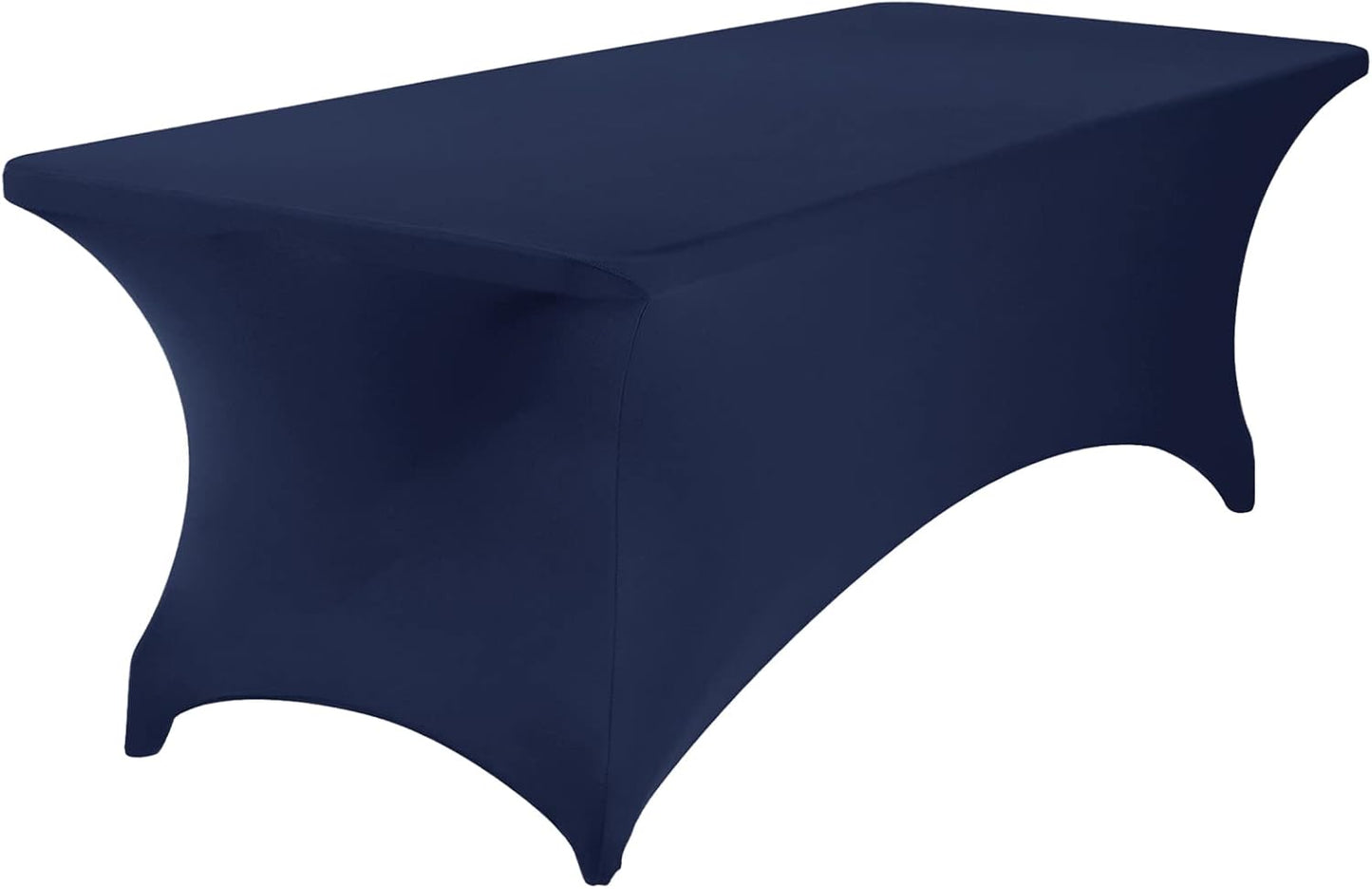 4Pack Spandex Waterproof Table Covers 8ft，Spandex 8ft Waterproof Table Cover for Party,Wedding, Banquet, and Events(Navy)