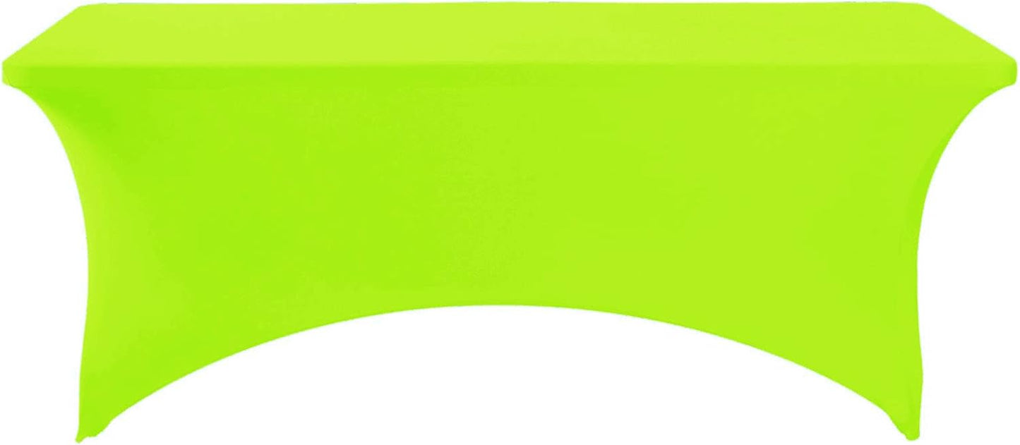 Spandex Table Cover for 6Ft or 4fT or 8ft Table Universal Fitted Stretch Tablecloth for Party, Banquet, Wedding and Events-Neon Lemon