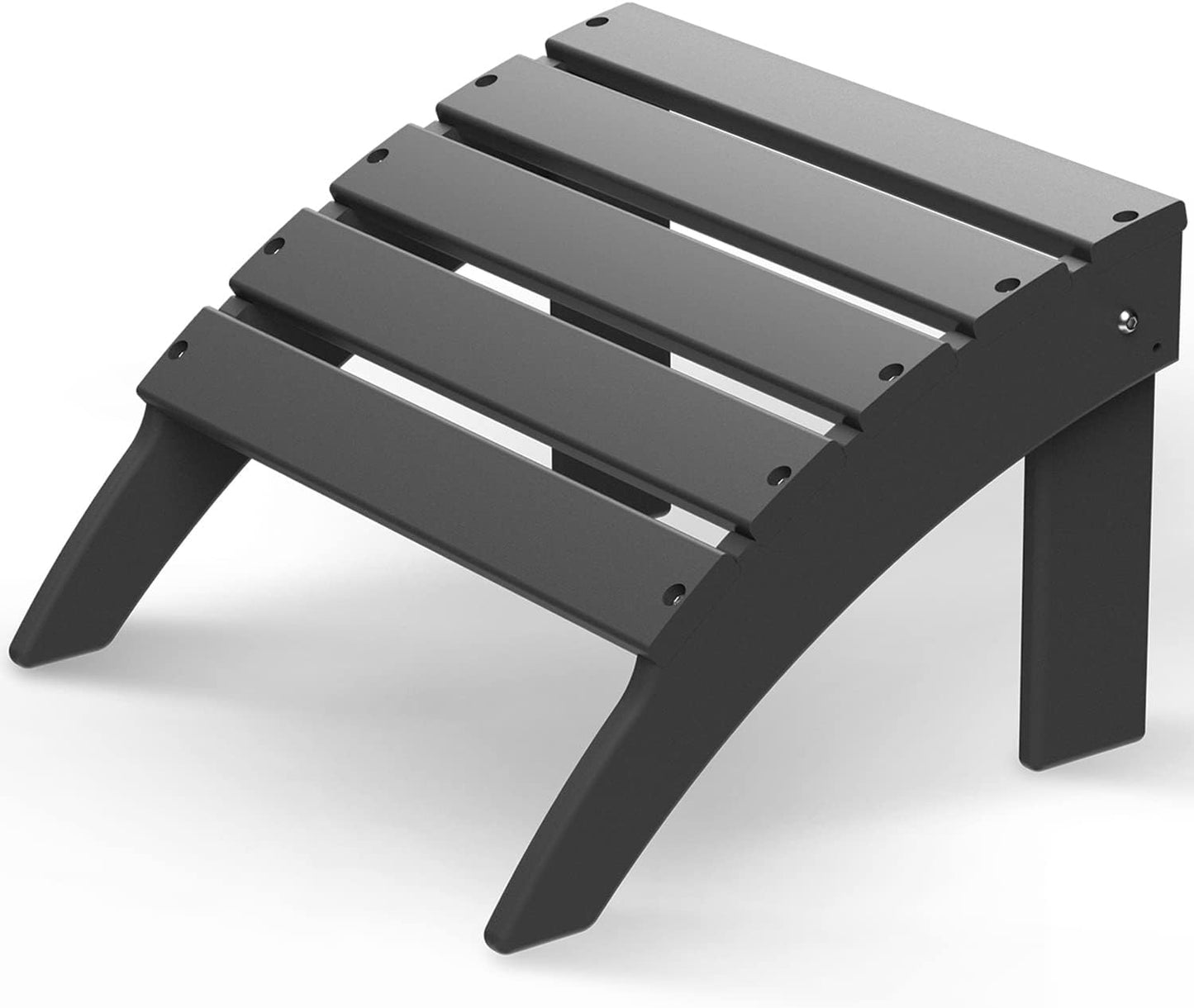 GREENVINES Adirondack-Ottoman | HDPE Plastic | Outdoor Footrest | All Weather | Foot Rest | Foot Stool | Grey | for Adirondack Chair | for Patio Backyard Pool