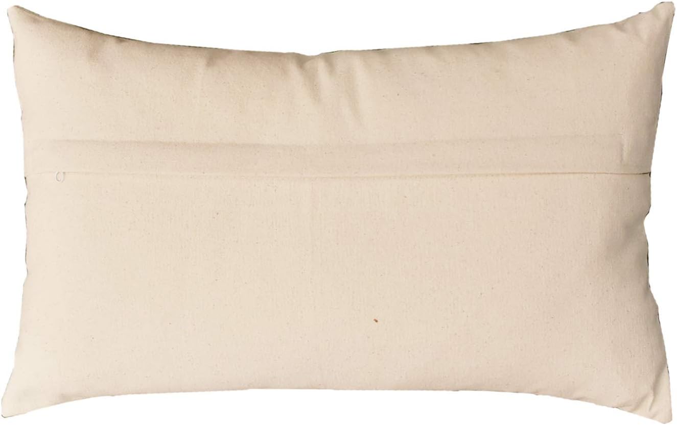 Lumbar Four Owls Decorative Pillow Cover Blue Whimsical Hand Embroidered Wool 14x20