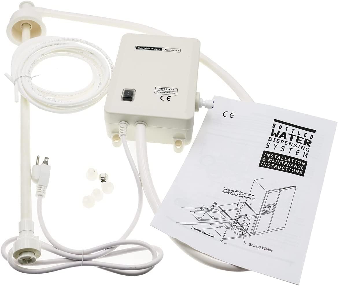 Drinking Water Dispenser Pump System Bottle Water Dispenser 5 Gallon 40PSI for Refrigerator Ice Maker Faucet Coffee/Tea Maker Single Inlet