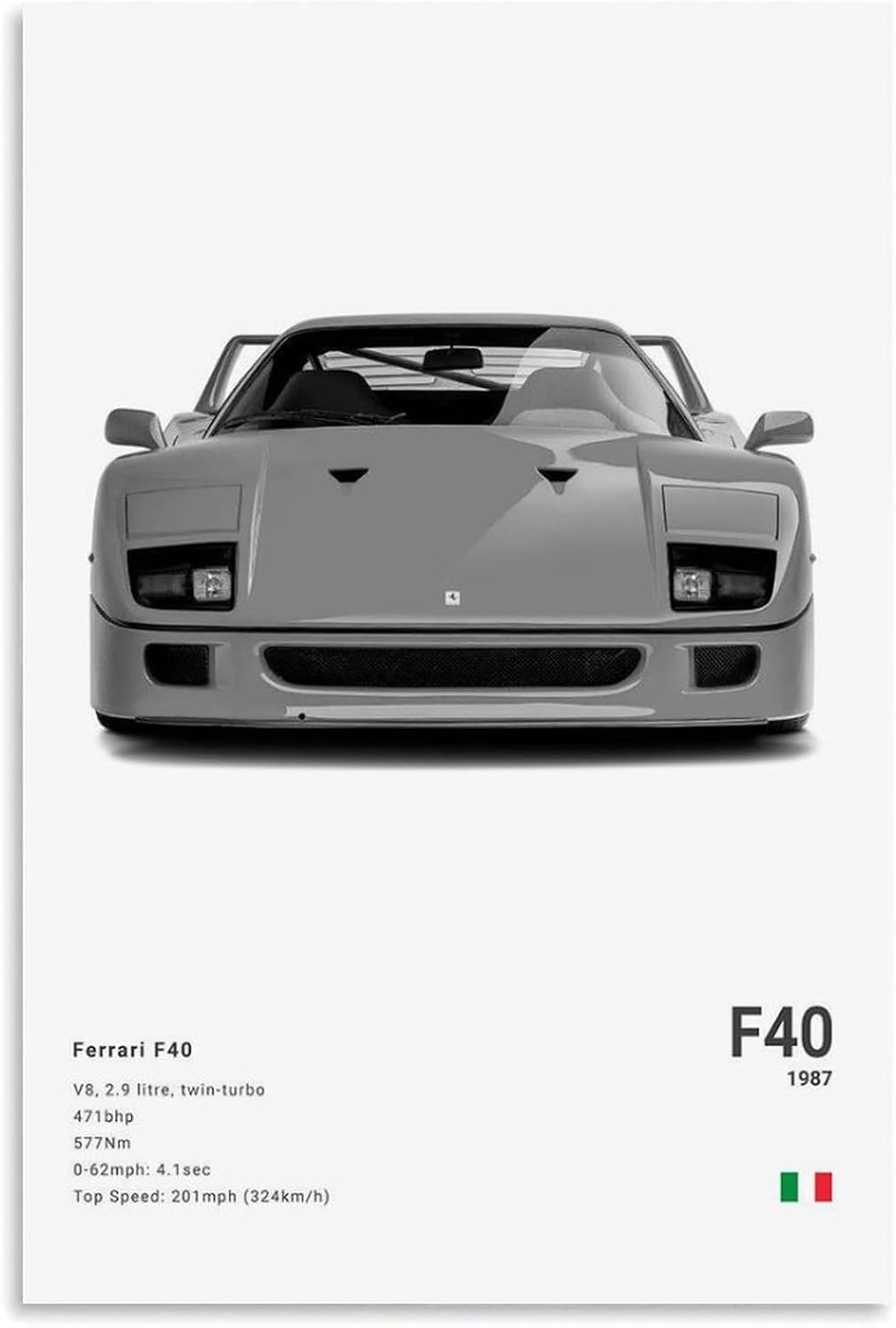 Farrari Car Posters For Walls Vintage Racing Car Canvas Prints For Home Decor Office Decor CUnframe-style 12x18inch(30x45cm)