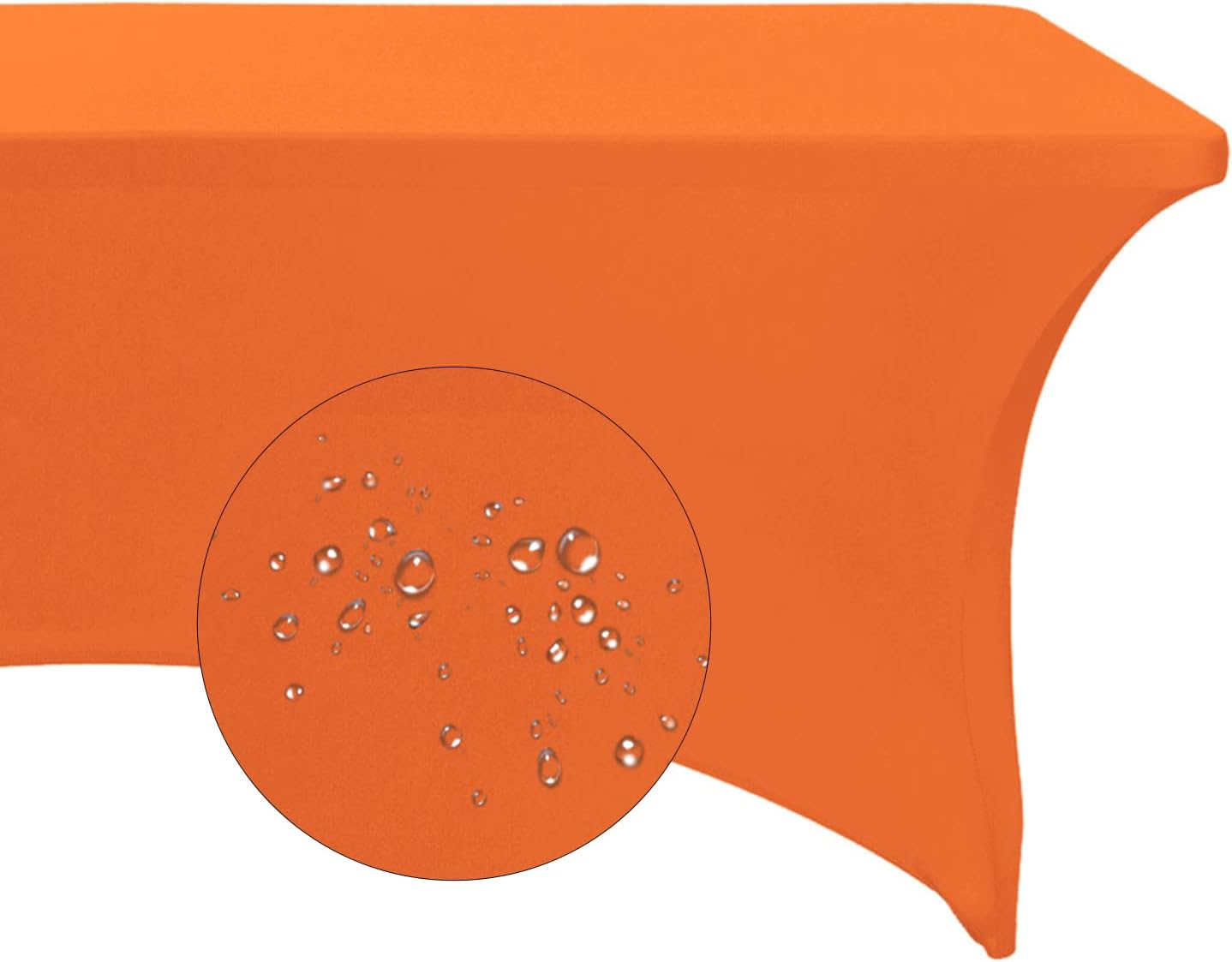 Spandex 8ft Waterproof Table Cover for Party,Wedding, Banquet, and Events(Orange)