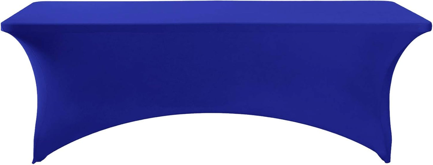 Spandex Table Cover for 8FT or 4ft or 6ft Table Universal Fitted Stretch Tablecloth for Party, Banquet, Wedding and Events-Royal Blue