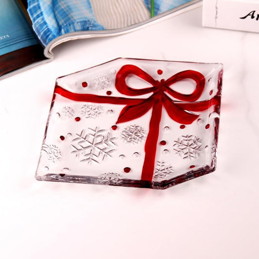 Decorative Crystal Candy Bowls Dish Glass Gift Plate, Decorative Crystal Rectangular Bowls for Home Decor, Centerpiece for Candy, Snack, Cake, Sushi