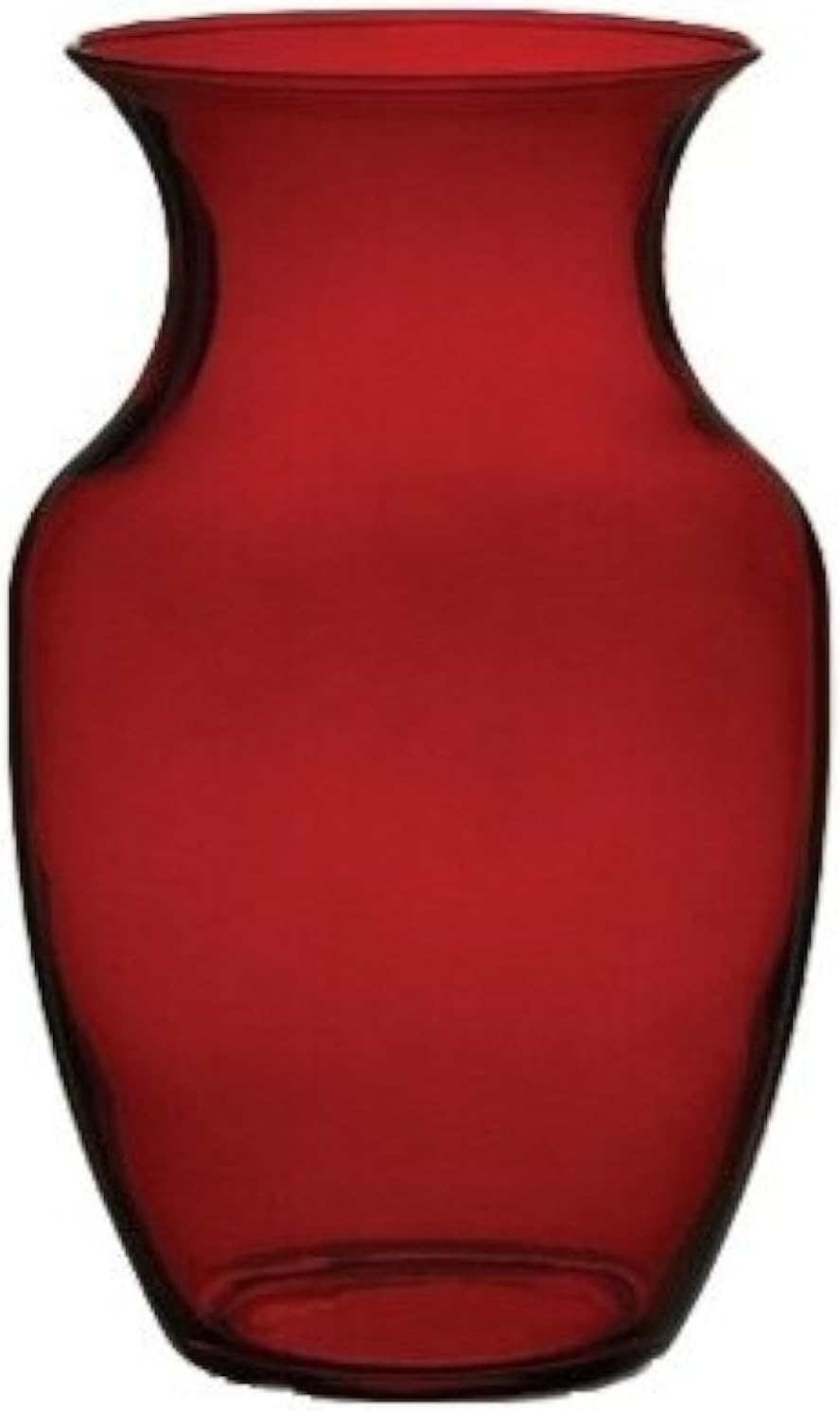 Floral Supply Online - 8" Rose Vase and Flower Guide Booklet - Decorative Glass Flower Vase for Floral Arrangements, Weddings, Home Decor or Office. (Red)