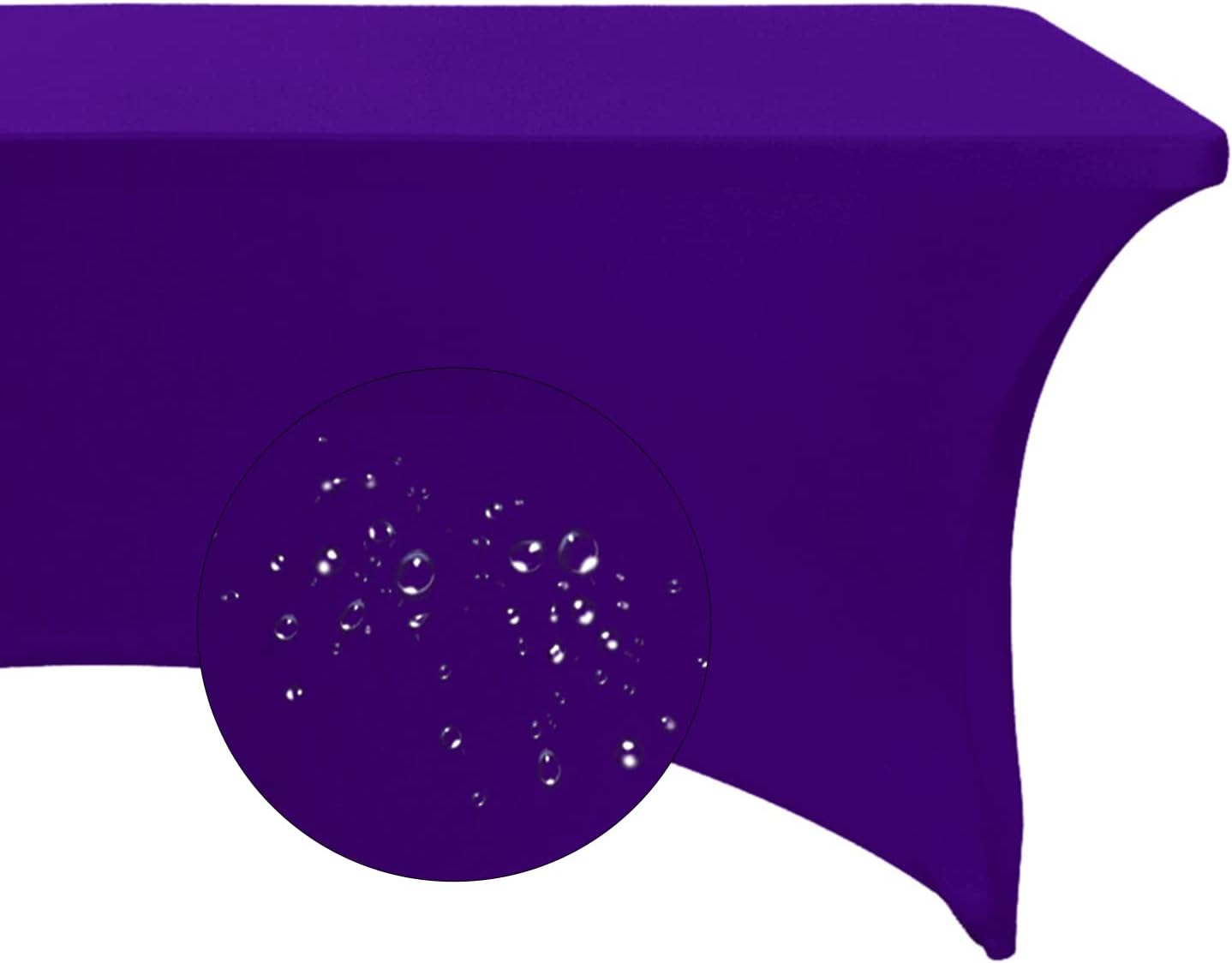 Spandex 6ft Waterproof Table Cover for Party,Wedding, Banquet, and Events(Purple)