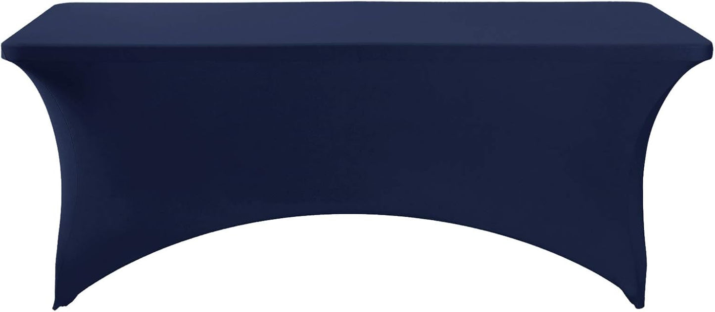 Spandex Table Cover for 6Ft or 4fT or 8ft Table Universal Fitted Stretch Tablecloth for Party, Banquet, Wedding and Events-Navy
