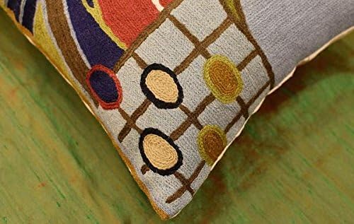 Lumbar Hundertwasser Throw Pillow Cover Biomorph Abstract Pillowcase Modern Couch Cushion Farmhouse Chair Pillowsham Outdoor Chair Cushions Handmade Wool Size 14x20