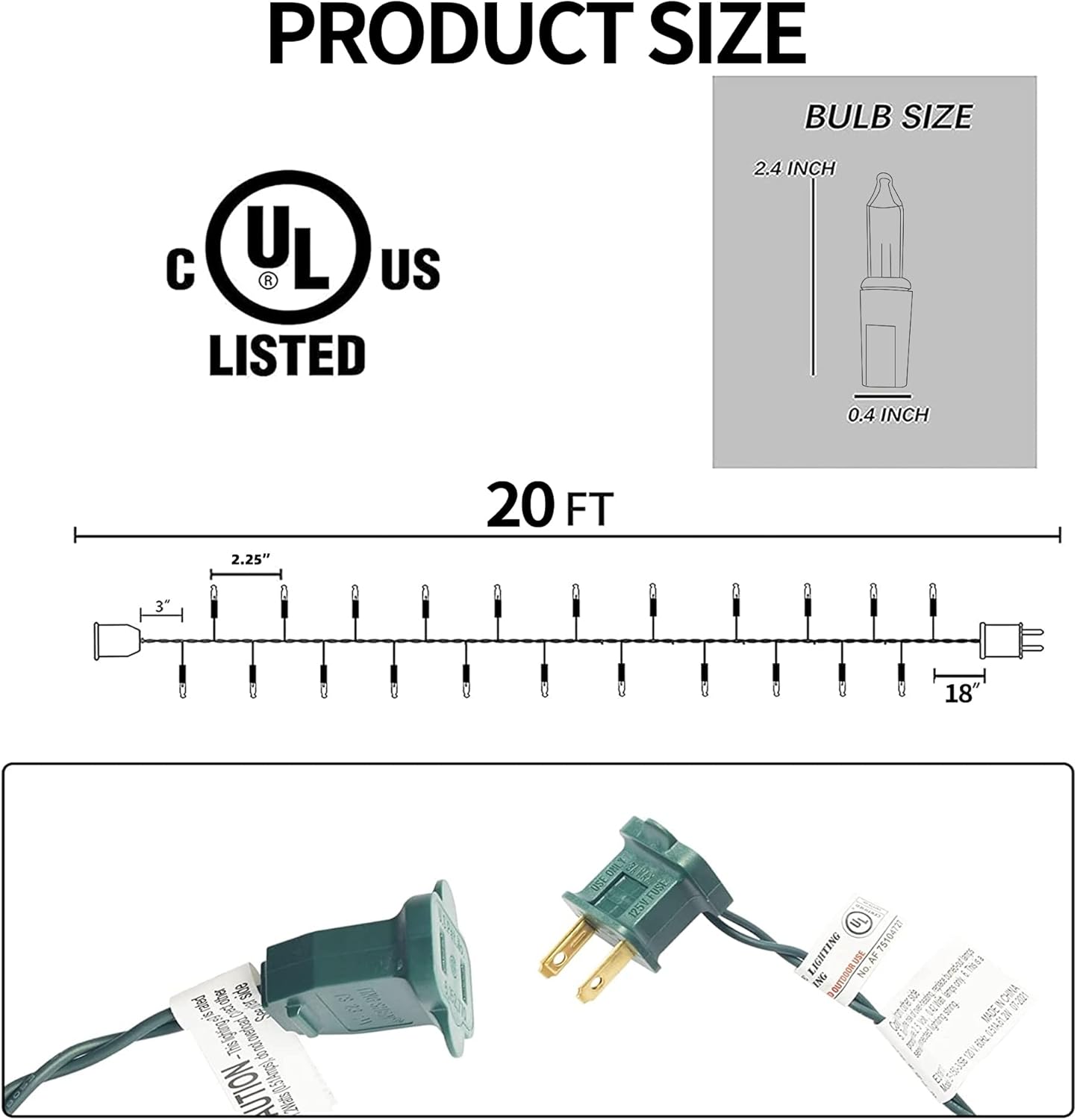 Dazzle Bright Christmas Mini String Lights, 40FT 200 Count Incandescent Waterproof Fairy Lights Plug in, Connectable Christmas Decorations for Indoor Outdoor Home Party Garden Yard, Warm White