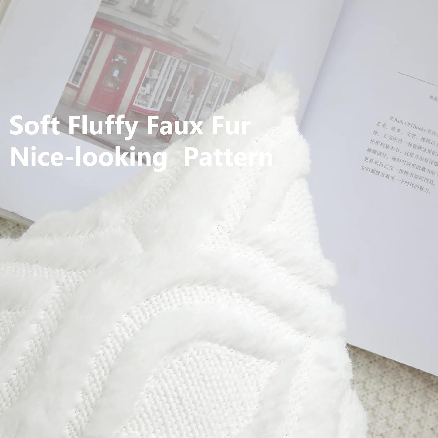 decorUhome Throw Pillow Covers 26x26 Inch Set of 2, Soft Plush Decorative Faux Fur Cream Beige Solid Couch Pillow Covers, Accent Farmhouse Neutral Square Euro Pillow Cases for Sofa Bed Living Room