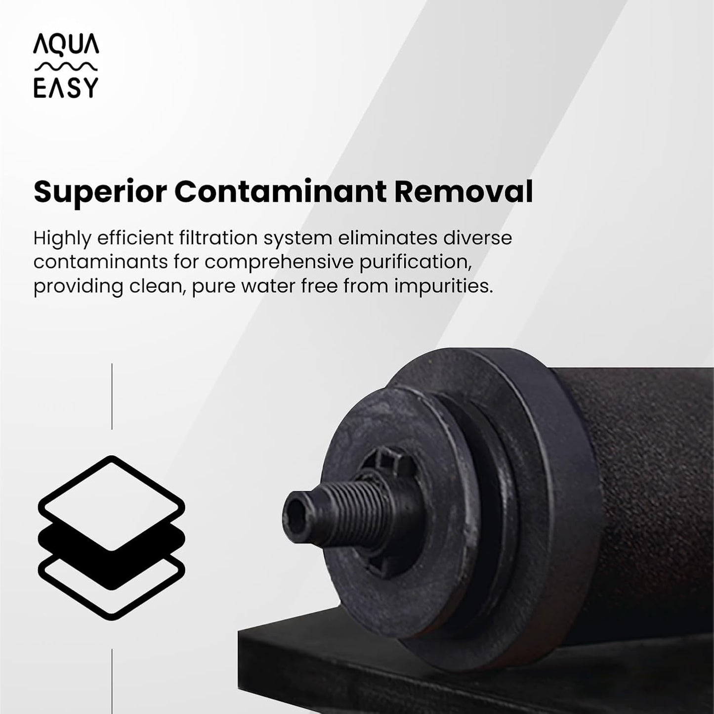 AquaEasy BB9 Activated Carbon Water Filter Candle(2 Pcs) Replacement Gravity Water Filter Candle Compatible With Gravity Filter System